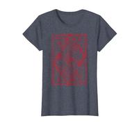 Mort Enfer Illustration Design Satan Diable Rouge Cadeau T-Shirt, Femme, Bleu Chiné, XL