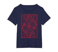 Mort Enfer Illustration Design Satan Diable Rouge Cadeau T-Shirt, Femme Grandes Tailles, Bleu Marine, 2X