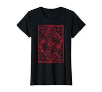 Mort Enfer Illustration Design Satan Diable Rouge Cadeau T-Shirt, Femme, Noir, L