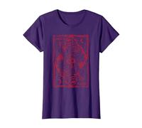 Mort Enfer Illustration Design Satan Diable Rouge Cadeau T-Shirt, Femme, Violet, XL