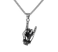Mort Rock Geste Titane Acier Hommes Collier Pendentif Gothique Punk pour Petit ami Hip hop Rock fête Bijoux créativité Cadeau