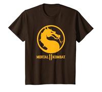 Mortal Kombat 11 Dragon Logo T-Shirt, Enfant, Marron, 4 Ans