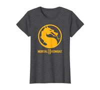 Mortal Kombat 11 Dragon Logo T-Shirt, Femme, Chiné Foncé, XL