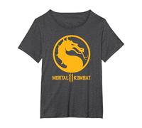 Mortal Kombat 11 Dragon Logo T-Shirt, Femme Grandes Tailles, Chiné Foncé, 4X
