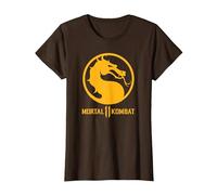 Mortal Kombat 11 Dragon Logo T-Shirt, Femme, Marron, 3XL
