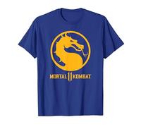 Mortal Kombat 11 Dragon Logo T-Shirt, Homme, Bleu Royal, 3XL