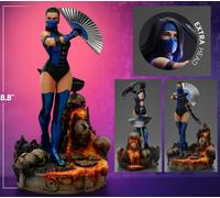Mortal Kombat Kitana Statue Articulée Scale 1/10 à 2 Têtes Iron Studios Sideshow