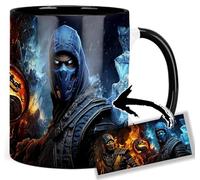 Mortal Kombat Scorpion Vs Sub Zero Tasse Ceramique Intérieure et Poignée Noire Mug
