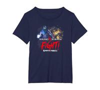 Mortal Kombat X Fight T-Shirt, Femme Grandes Tailles, Bleu Marine, 4X