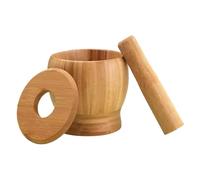 Mortar and Pestle Set, Garlic Grinder, Wooden Crusher, Smooth Hand Carved, Compact Manual Design, Great for Meal Prep, Cooking Enthusiasts, Kitchen Use, Recipe Testing