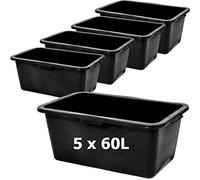 Mortar Box Lot de 5 bacs à mortier en plastique 60 l 72 cm Mortar Tray pour mélanger le mortier