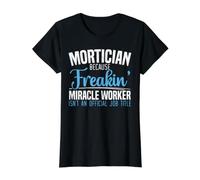 Mortician Funeral Worker Dernier intervenant orbituaire funéraire T-Shirt Graphique avec Valeur, Femme, Noir, XS