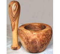 Mortier 12 cm en V avec pilon en bois d'olivier | OLIVE WOOD MORTAR PESTLE 4.7 Inch