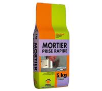 Mortier à Prise Rapide 5kg - Séchage Accéléré, Haute Adhérence - Idéal pour Réparations Urgentes, Fixations Rapides, Rebouchage et Travaux de Maçonnerie Intérieur/Extérieur - Prêt à Gâcher
