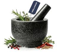 Mortier avec pilon 14 x 10 cm granit noir WELLHAUS - épices herbes