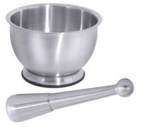 Mortier avec pilon, acier inoxydable, mat, Ø11 cm, 8 cm de hauteur, 0,25 kilogramme