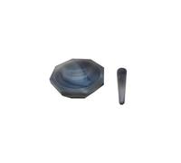Mortier d'agate naturelle avec tige de broyage, ID 30mm à 130mm, mortier résistant l'usure laboratoire pilon 1 pièce Pour le bricolage