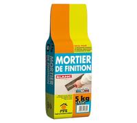 Mortier de Finition Blanc 5kg - Enduit de Lissage Prêt à Gâcher, Haute Adhérence - Rebouchage, Réparation et Finition Murs et Sols Intérieurs/Extérieurs, Application Manuelle, Grain Fin