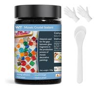 Mortier de joints en cristal mosaïque noir 130 g - Accessoire pour carrelage mosaïque - Sans eau - Séchage rapide - Indispensable pour les joints à la main - Mastic mosaïque en cristal pour tous les