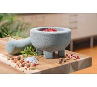 Mortier avec pieds Gefu Crunchy + pilon tout en granit 10cm Gris