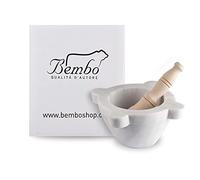 Mortier En Marbre Blanc De Carrare Avec Pilon Bembo Ø 14 - Mortier Pour Pesto Et Épices - Made in Italy - Modèle Génois (cm 14)