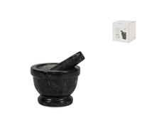 Mortier En Marbre Noir Avec Pilon 14 Cm, Losange