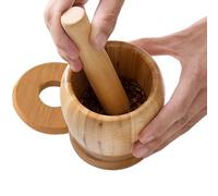 Mortier et - Petit moulin à ail manuel - Broyeur d'épices en bois pour ail, sésame, fruits secs, noix, pilules, recettes, développeurs, repas, amateurs de cuisine