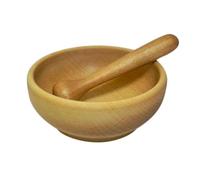 Mortier et pilon en bois - Broyeur à épices et herbes - En bois de hêtre - Cadeau pour la maison - M08