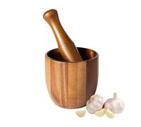 Mortier Et Pilon En Bois, Mortier Presse-épices En Bois D'acacia, for Presse-ail, Poivre, Piment, Ustensile De Cuisine Parfait Et Cadeau Pendaison Crémaillère, Finition Naturelle Rustique