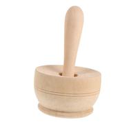 Mortier et Pilon en Bois Rond pour Poivre et Noix, Finition Kaki | Prise Confortable, Broyage Précis, Finitions Lisses, Usage la Cuisine, Accessoire Compact, Forme Ronde