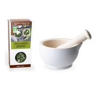 Mortier et pilon en grès blanc + Ail des ours Aromandise