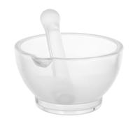 Mortier et Pilon en Verre 50 Oz, Bol de Broyage Transparent | Borosilicate, Surface Lisse sans Pores, Fond Large Arrondi, pour Laboratoire, Pharmacie Cuisine