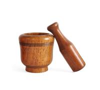 Mortier Pilon Cuisine 1/2 PIÈCES Résine Mortier Pilon Ensemble Bol De Broyage En Bois Ménage Cuisine Manuel Ail Gingembre Épices Broyeur(15 X 14 X 10 1pc)