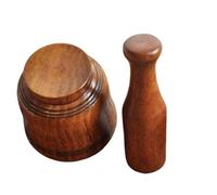 Mortier Pilon Cuisine 1/2 PIÈCES Résine Mortier Pilon Ensemble Bol De Broyage En Bois Ménage Cuisine Manuel Ail Gingembre Épices Broyeur(Style A 2pcs)