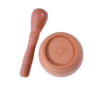 Mortier Pilon Cuisine Ensemble de pilons à mortier en résine, mélange d'ail, d'herbes et d'épices, broyeur, bol, outils de cuisine de Restaurant(Wood color)