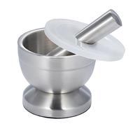 Mortier pilon en acier inoxydable pour pilules, qualité alimentaire, moulin à épices, bol à herbes, pilon à pesto, bol à pesto, presse-ail, broyeur à pilules, sac, petit, silencieux