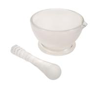 Mortier Pilon en Verre Transparent Conique pour Laboratoire Scientifique | Bol à Bec, Paroi Intérieure Polie Lisse, Résistance Thermique Élevée, Observation Claire, Poudre Uniforme