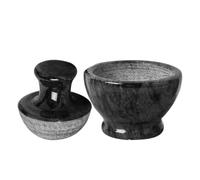 Mortier Pilon Ménager en Marbre Noir pour Épices et Ail Cuisine | Surface Lisse, Prise Ergonomique, Usage en Pharmacie Cuisine, pour Ingrédients et Aliments, Noir