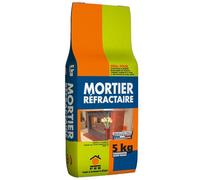 Mortier Réfractaire 5kg - Résistance Thermique jusqu’à 900°C - Enduit Haute Température Prêt à Gâcher pour Cheminées, Fours à Bois, Poêles, Barbecues et Briques Réfractaires - Intérieur/Extérieur
