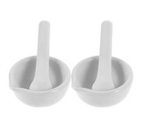 Mortier Scientifique Lot de 2 Sets de 4 Pièces en Porcelaine Blanc 60mm avec Pilon pour Broyage Pratique Nettoyage Facile Lot de 2 Sets de de 4 Pièces Forme Plusieurs styles