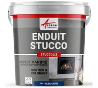 ARCANE INDUSTRIES Mortier et Teinte, stuc, sans Primaire, ni Finition : Stuccolis - kit jusqu'à 7 m² Bleu Capri