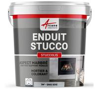 Mortier + teinte - stucco (sans primaire ni finition) - STUCCOLIS Mortier + teinte kit jusqu'à 7 m² - Gris Soie