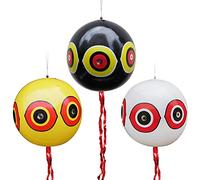 MorTime Lot de 3 répulsifs gonflables pour oiseaux de 61 cm avec yeux réfléchissants pour dissuader les oiseaux du jardin, de la piscine et des zones extérieures