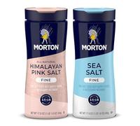 Morton Ensemble shaker - Sel de mer fin (500 g) et sel rose de l'Himalaya (500 g), entièrement naturel, idéal pour la cuisson, le mélange et la cuisine, lot de 2