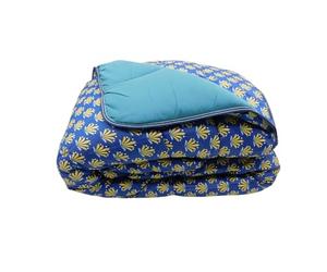 Mortreux Couette Tempérée imprimée D-tox/Uni Bleu - 2 Personnes 220 x 240