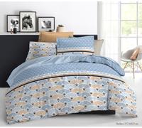 Mortreux Couette tempérée imprimée Thébès/Uni Bleu Clair - 2 Personnes 220 x 240