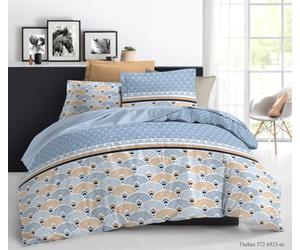 Mortreux Couette tempérée imprimée Thébès/Uni Bleu Clair - 2 Personnes 220 x 240