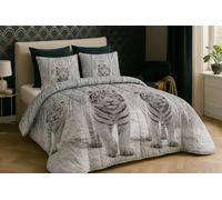 Mortreux Couette tempérée imprimée Tigre - 1 ou 2 Personnes 200 x 200 - Mi Saison