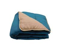 Mortreux Couette tempérée Sable/Bleu Canard - 1 Personne 140x200 - Mi Saison