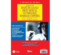 MORTS PAR ARME À FEU-REVUE JML N°1 VOL 63-2020-SERIE CRIMINALISTIQUE: JOURNAL DE MEDECINE LEGALE et DROIT MEDICAL-1-2020-SERIE C CRIMINALISTIQUE